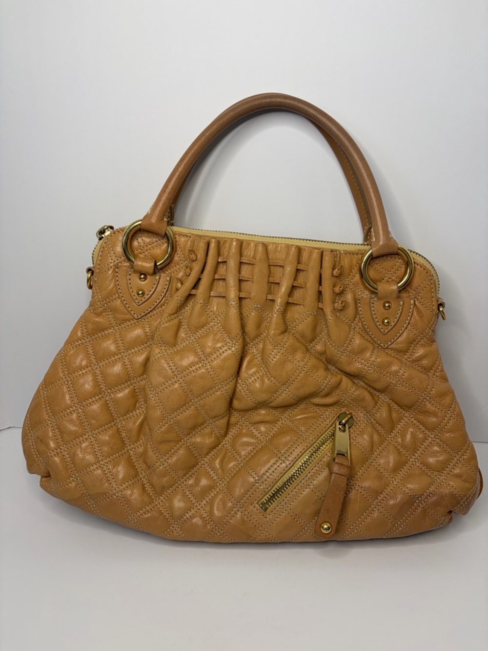 Marc Jacobs Quilted Cecilia Tan Leather Bag